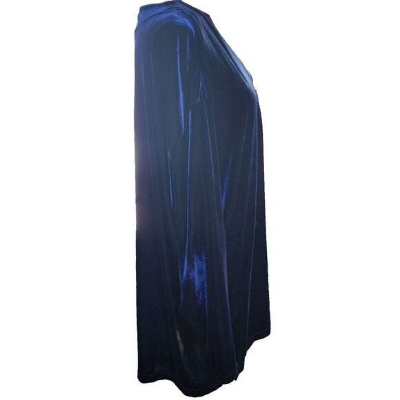 Vintage Velvet E WEAR Midnight Blue Top MOP Buttons Size XL 90's - Picture 4 of 7